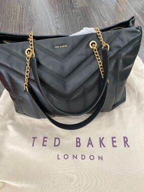 Ted Baker double chain shoulder straps leather tote